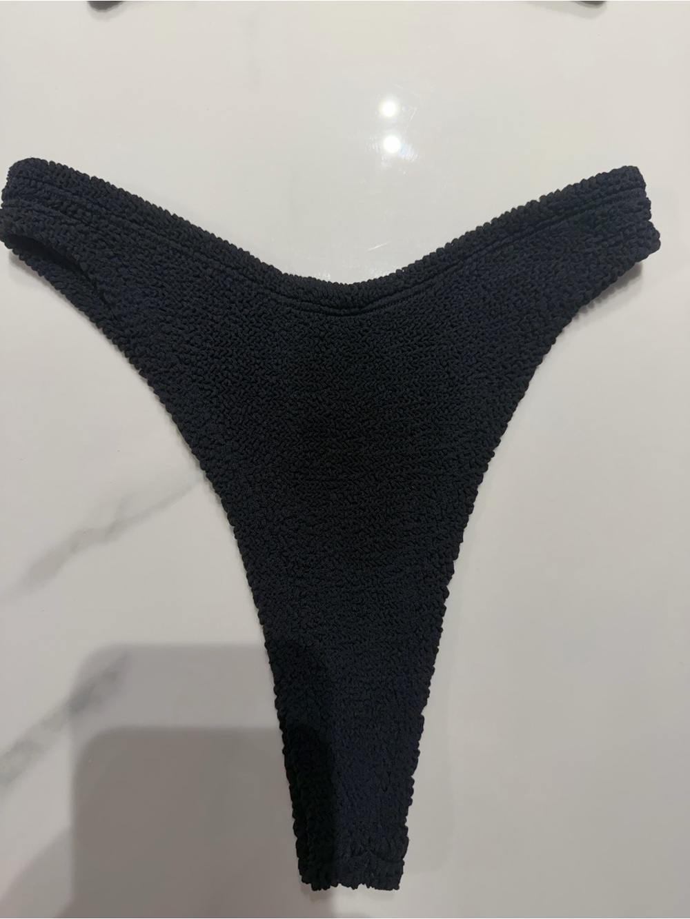 Hunza G Black Textured Strapless Bandeau Bikini - Picture 9 of 10